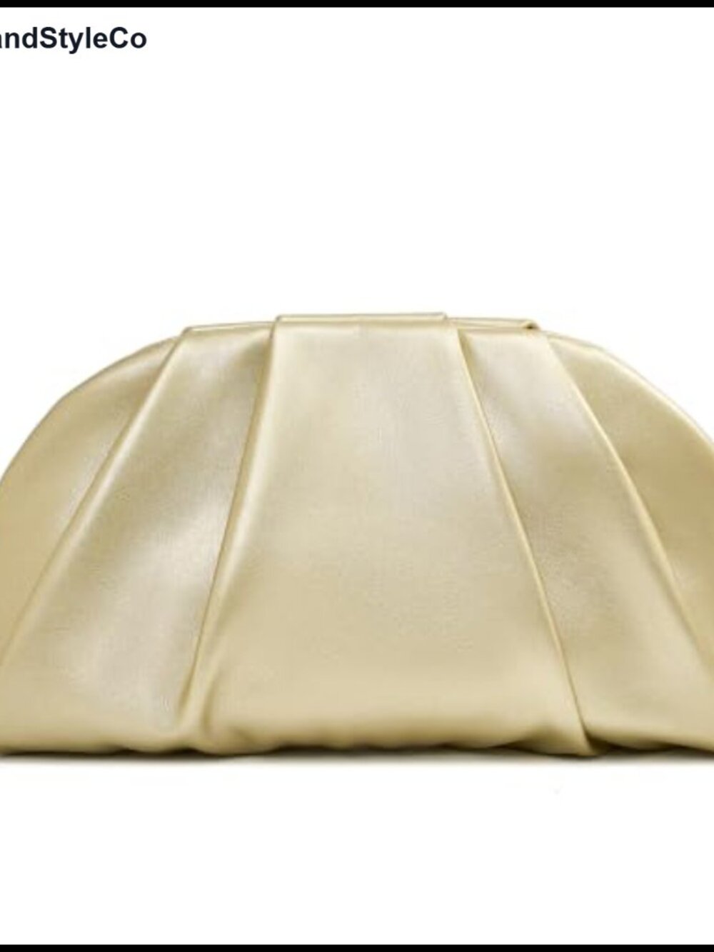 Faux Leather Cloud Ruched Evening Clutch with Detachable Chain